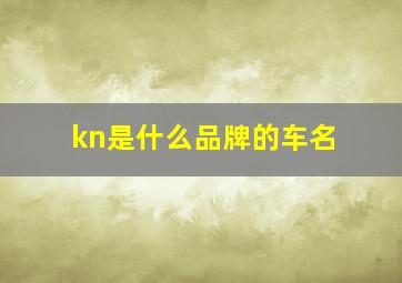 kn是什么品牌的车名