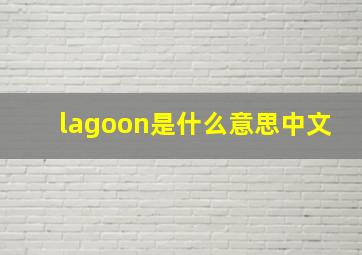 lagoon是什么意思中文