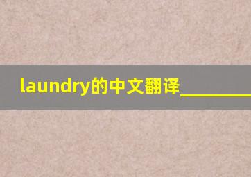 laundry的中文翻译____________