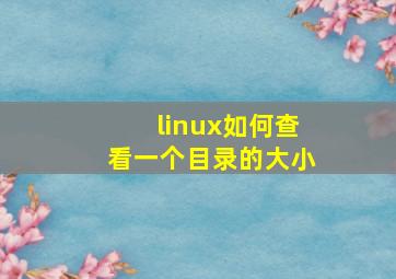 linux如何查看一个目录的大小