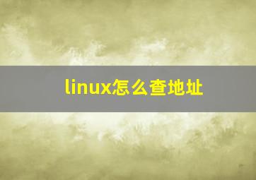 linux怎么查地址