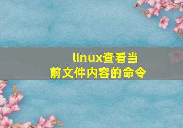 linux查看当前文件内容的命令