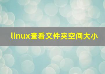 linux查看文件夹空间大小