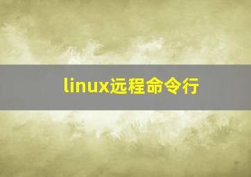 linux远程命令行