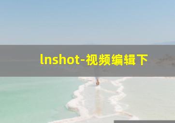 lnshot-视频编辑下