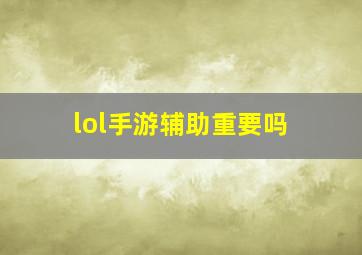 lol手游辅助重要吗