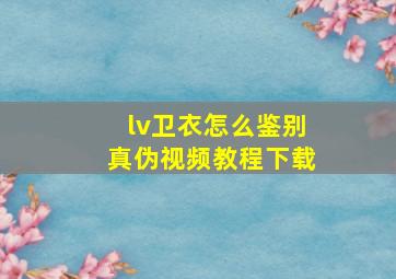 lv卫衣怎么鉴别真伪视频教程下载