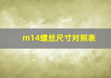 m14螺丝尺寸对照表