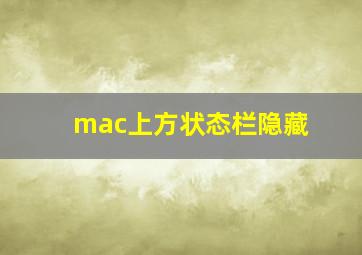 mac上方状态栏隐藏