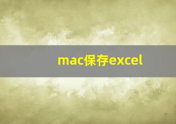 mac保存excel