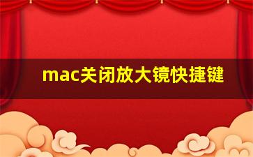 mac关闭放大镜快捷键