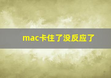 mac卡住了没反应了