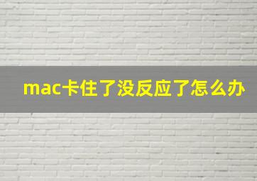 mac卡住了没反应了怎么办