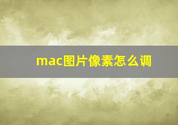 mac图片像素怎么调