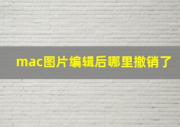 mac图片编辑后哪里撤销了