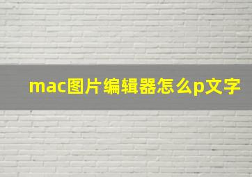 mac图片编辑器怎么p文字