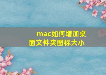 mac如何增加桌面文件夹图标大小