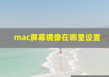 mac屏幕镜像在哪里设置