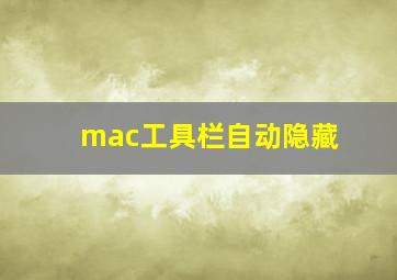 mac工具栏自动隐藏