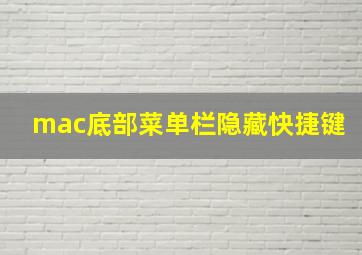 mac底部菜单栏隐藏快捷键