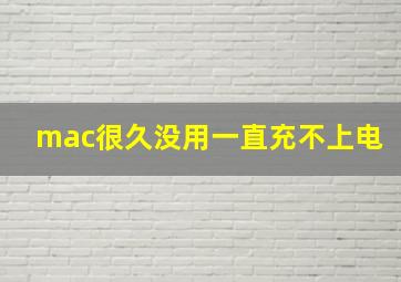 mac很久没用一直充不上电