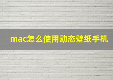 mac怎么使用动态壁纸手机