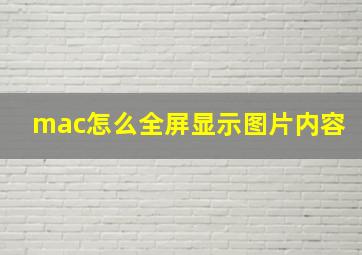 mac怎么全屏显示图片内容