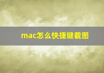 mac怎么快捷键截图