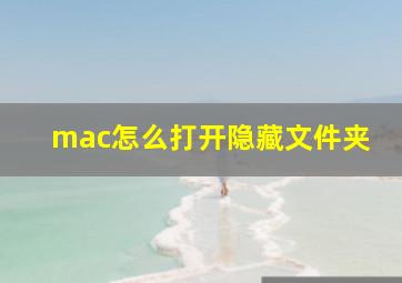 mac怎么打开隐藏文件夹