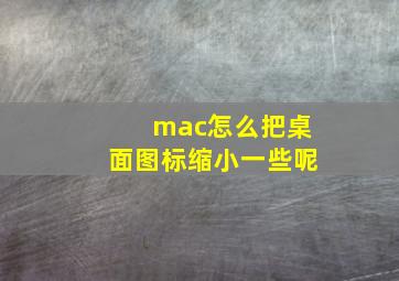 mac怎么把桌面图标缩小一些呢