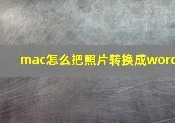 mac怎么把照片转换成word