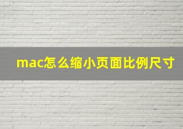 mac怎么缩小页面比例尺寸