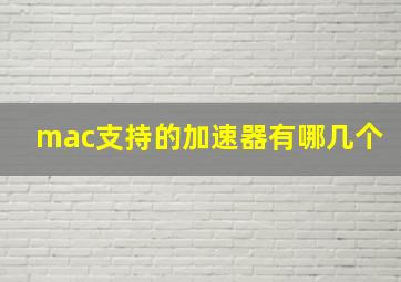 mac支持的加速器有哪几个