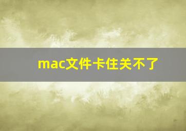 mac文件卡住关不了