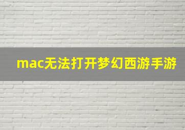 mac无法打开梦幻西游手游