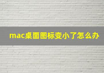 mac桌面图标变小了怎么办