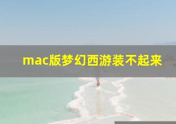 mac版梦幻西游装不起来