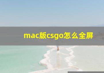 mac版csgo怎么全屏