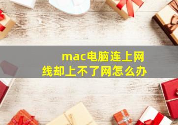 mac电脑连上网线却上不了网怎么办