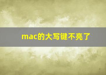 mac的大写键不亮了