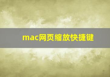 mac网页缩放快捷键