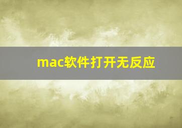 mac软件打开无反应