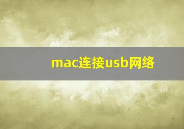 mac连接usb网络