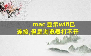 mac 显示wifi已连接,但是浏览器打不开