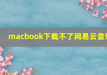 macbook下载不了网易云音乐