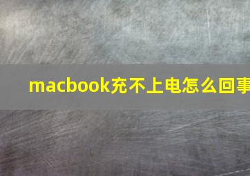 macbook充不上电怎么回事