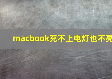 macbook充不上电灯也不亮