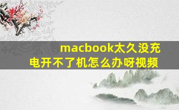 macbook太久没充电开不了机怎么办呀视频