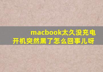 macbook太久没充电开机突然黑了怎么回事儿呀