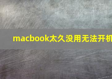 macbook太久没用无法开机